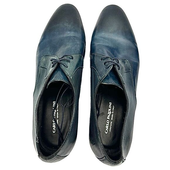 Carlo Pazolini Men's Blue Leather Oxford Dress Shoes -Size EU 42 US 9 Pre-Owned - Picture 8 of 9